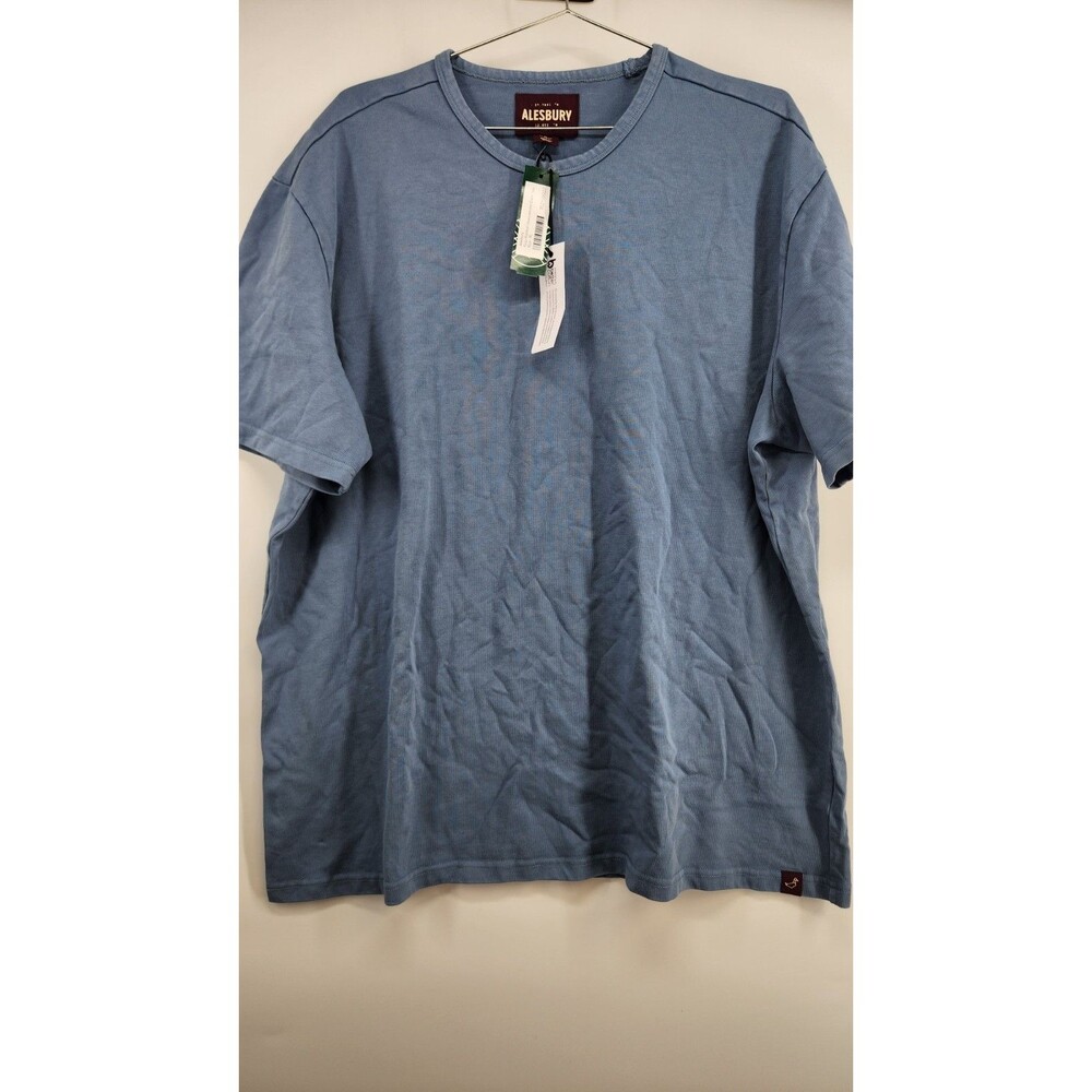 NWT Alesbury Men's XL Blue Kazu Washed‎ Heavyweight Crew Top T-Shirt NWT